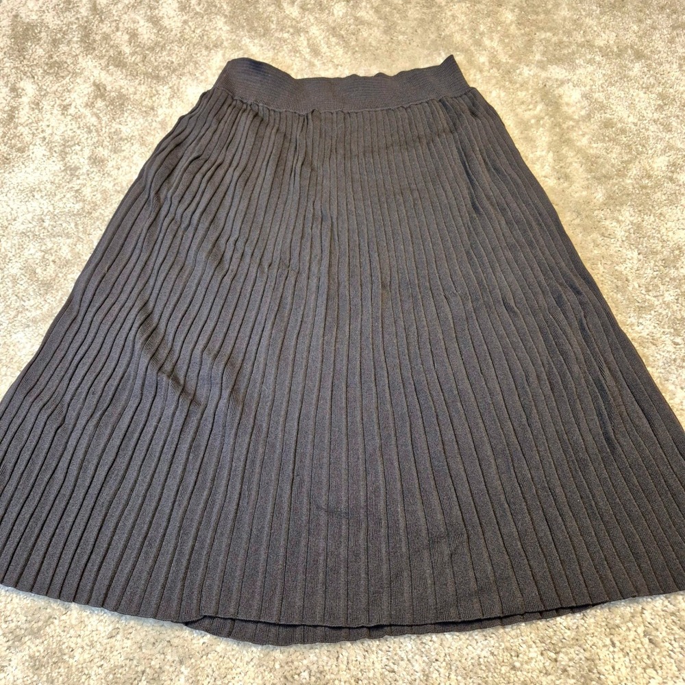 Philosophy‎ Republic Clothing BlaCK Ribbed Knit Midi Skirt Womens Large